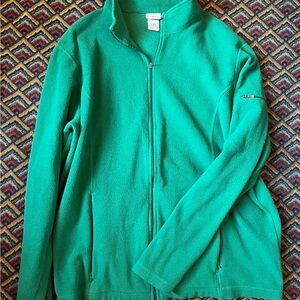 L.L. Bean Green Full-Zip Fleece Jacket